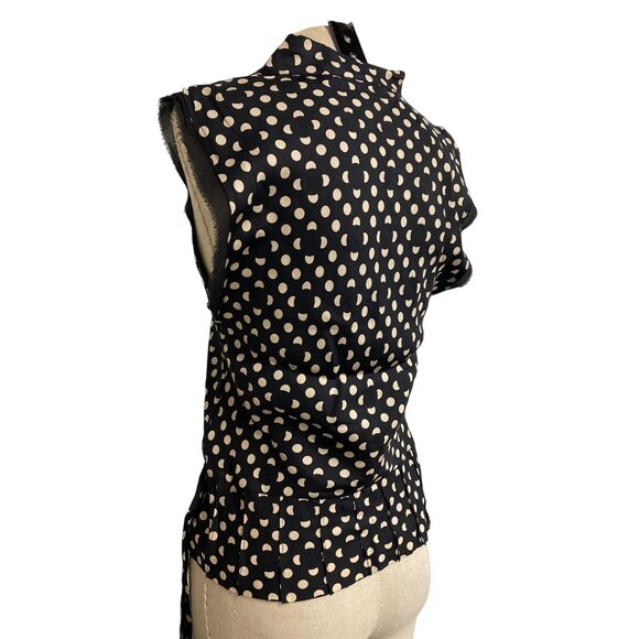Vintage Marc Jacobs Polka Dot Silk Sleeveless Blouse Size 8 - Picture 8 of 12